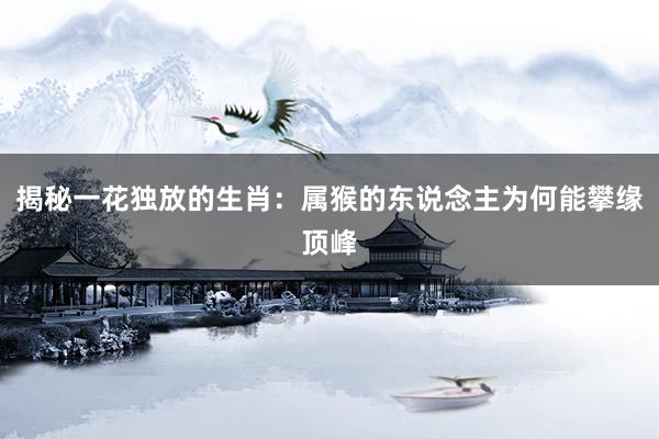 揭秘一花独放的生肖：属猴的东说念主为何能攀缘顶峰