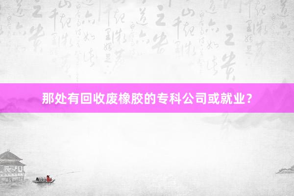 那处有回收废橡胶的专科公司或就业？